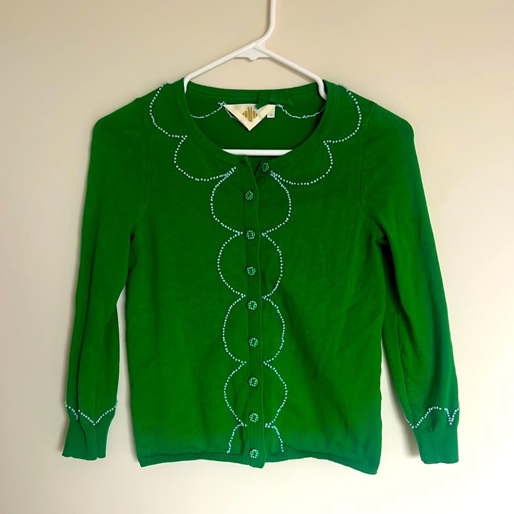Anthropologie green cardigan XS